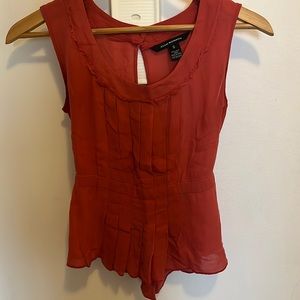 Club Monaco silk pleated sleeveless/tank blouse xs